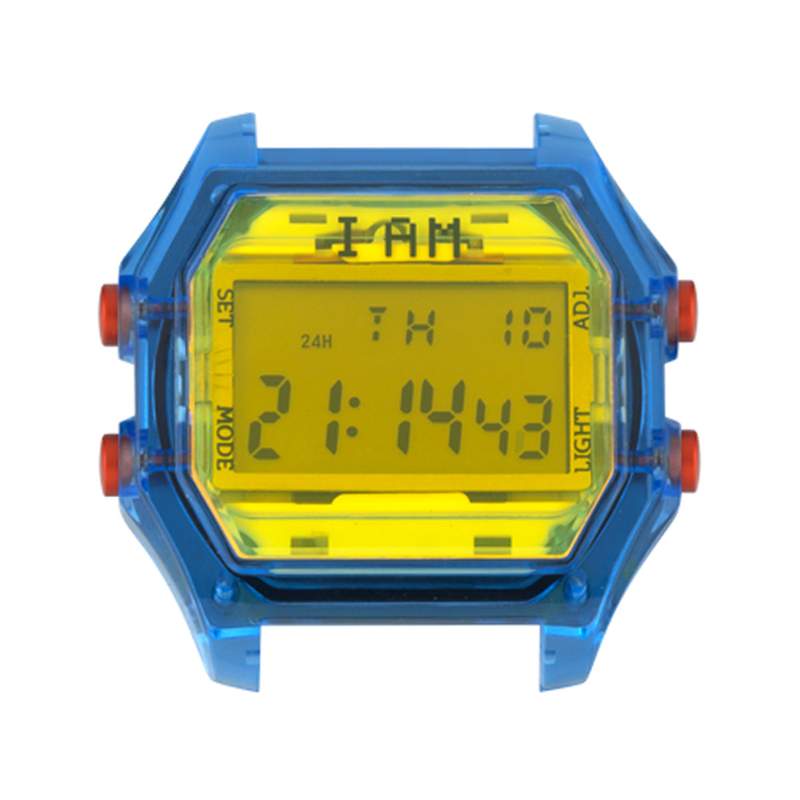 Boîte de montre IAM large polycarbonate bleu - vue 1