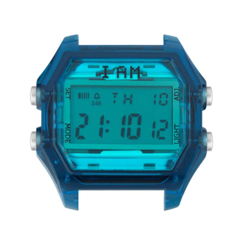Boîte de montre IAM large polycarbonate bleu - vue 1