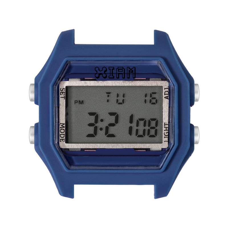Boîte de montre IAM large polycarbonate bleu - vue 1