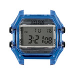 Boîte de montre IAM large polycarbonate bleu - vue 1