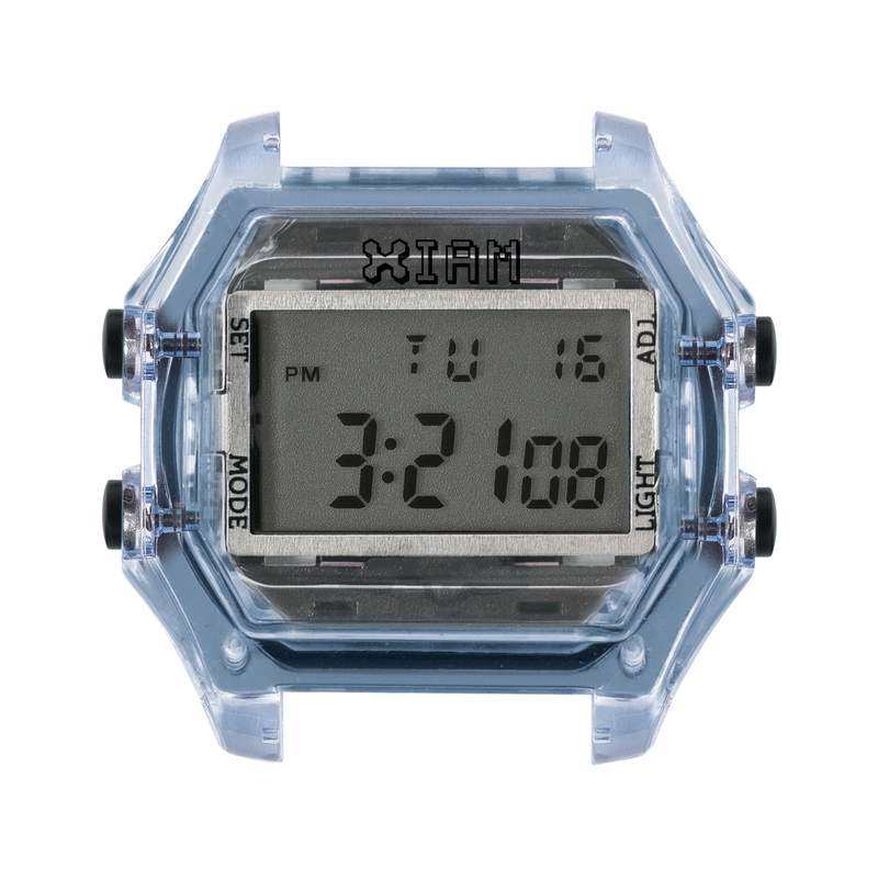 Boîte de montre IAM large polycarbonate bleu - vue 1