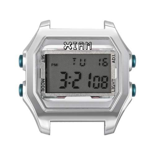 Boîte de montre IAM large polycarbonate argenté