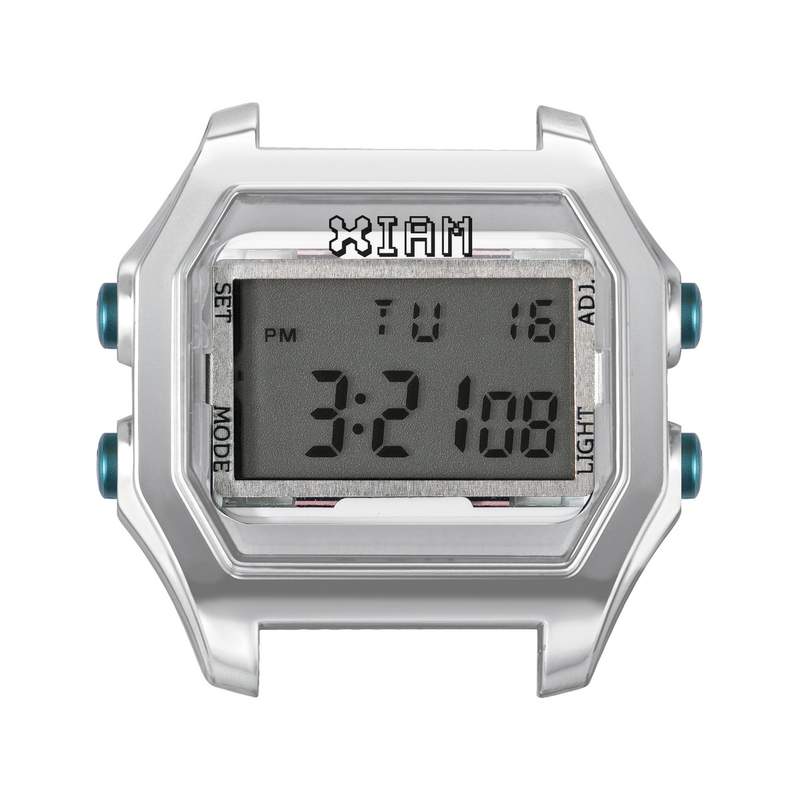 Boîte de montre IAM large polycarbonate argenté - vue 1