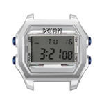 Boîte de montre IAM large polycarbonate argenté - vue 1