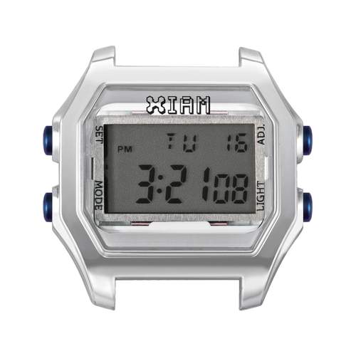 Boîte de montre IAM large polycarbonate argenté