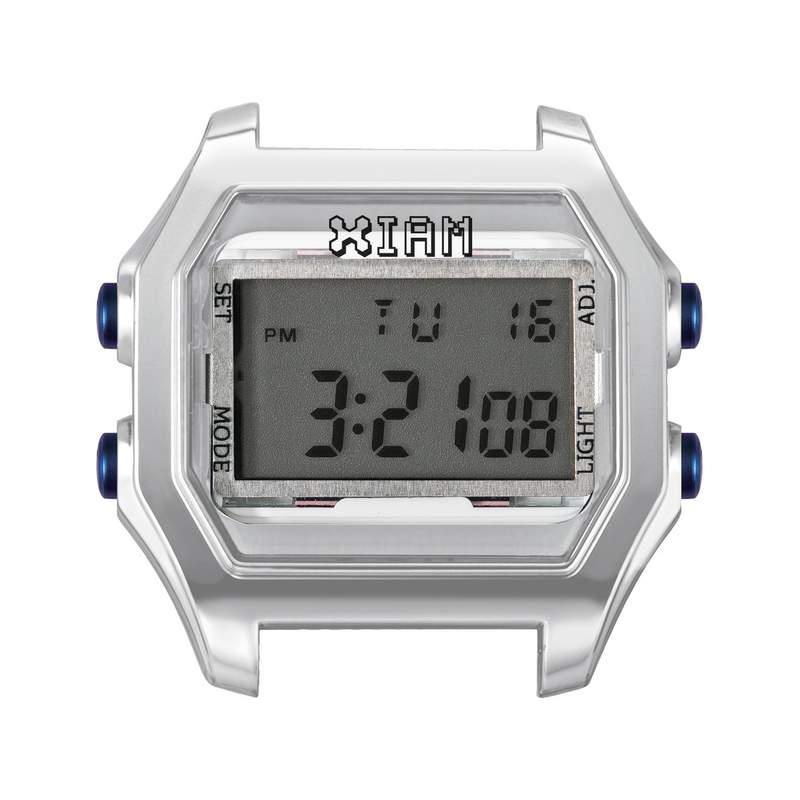 Boîte de montre IAM large polycarbonate argenté - vue 1