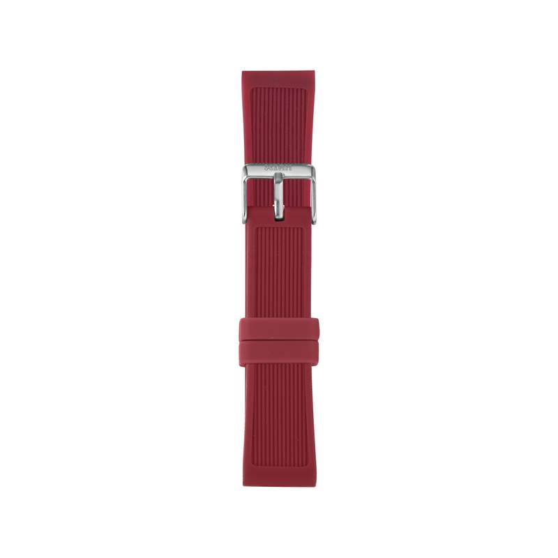 Bracelet de montre IAM large silicone rouge - vue 1