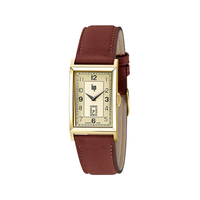 Montre Lip homme cuir acier doré