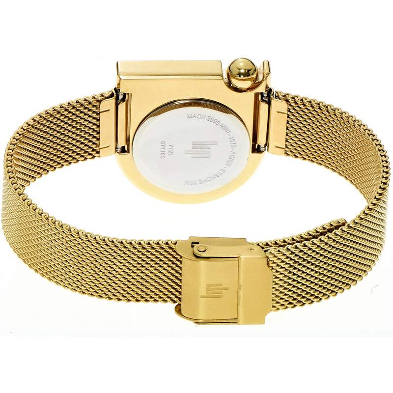 Montre Lip femme acier doré jaune maille milanaise - vue 3