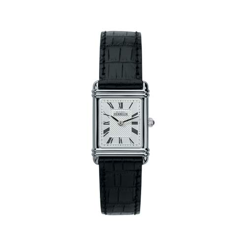 Montre HERBELIN Art Déco acier bracelet cuir