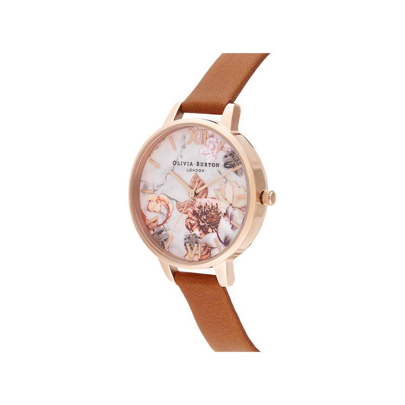 Montre OLIVIA BURTON MARBLE FLORALS Bracelet Cuir - vue 2