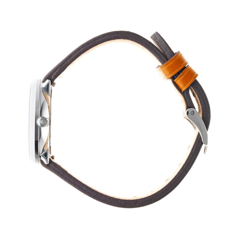 Montre Lip femme acier cuir marron orangé - vue 2