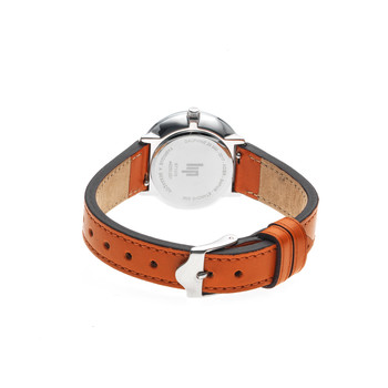 Lip women's orange brown leather watch