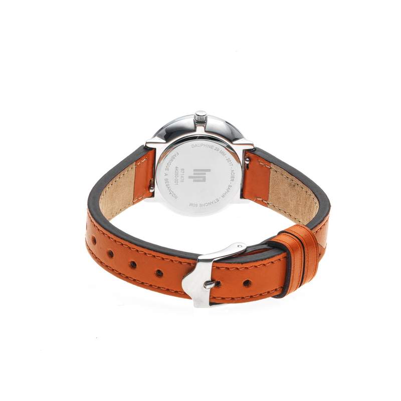 Montre Lip femme acier cuir marron orangé - vue 3