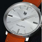 Montre Lip femme acier cuir marron orangé - vue D1