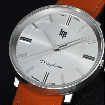 Lip women's orange brown leather watch