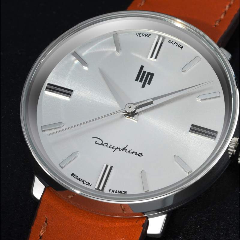 Montre Lip femme acier cuir marron orangé - vue D1