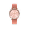 Montre swatch mixte plastique transparent silicone rose - vue V1