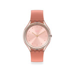 Montre swatch mixte plastique transparent silicone rose - vue 1