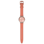 Montre swatch mixte plastique transparent silicone rose - vue D1