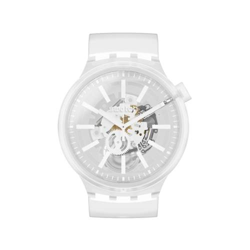 Montre swatch mixte plastique silicone transparent