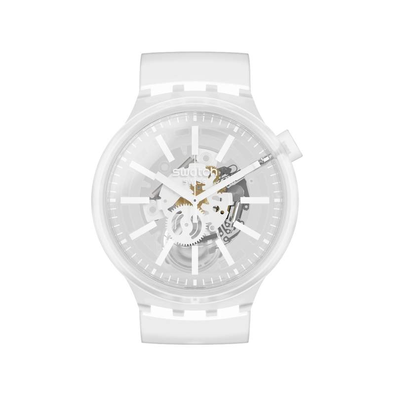 Montre swatch mixte plastique silicone transparent - vue 1