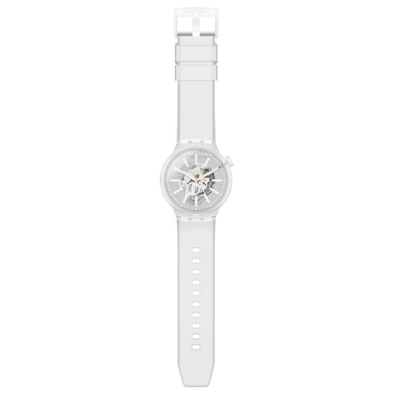 Montre swatch mixte plastique silicone transparent - vue D1