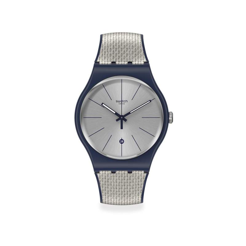 Montre swatch mixte plastique silicone bleu - vue 1