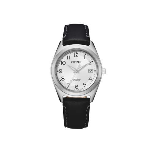 Montre citizen femme titane cuir noir