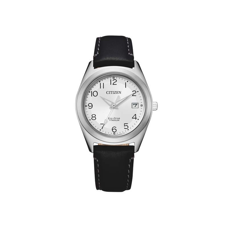 Montre citizen femme titane cuir noir - vue 1