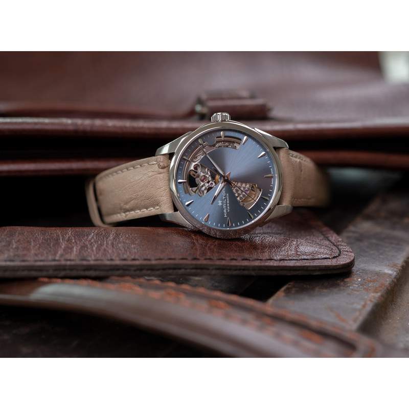 MONTRE HAMILTON FEMME AUTOMATIQUE ACIER CUIR BEIGE - vue D4
