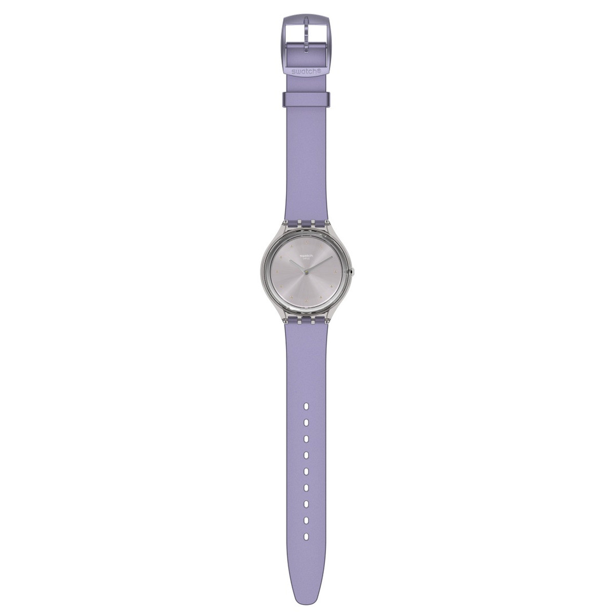 Montre Swatch mixte plastique silicone violet - vue D1