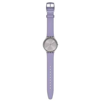 Swatch gemengd plastic silicone paars horloge