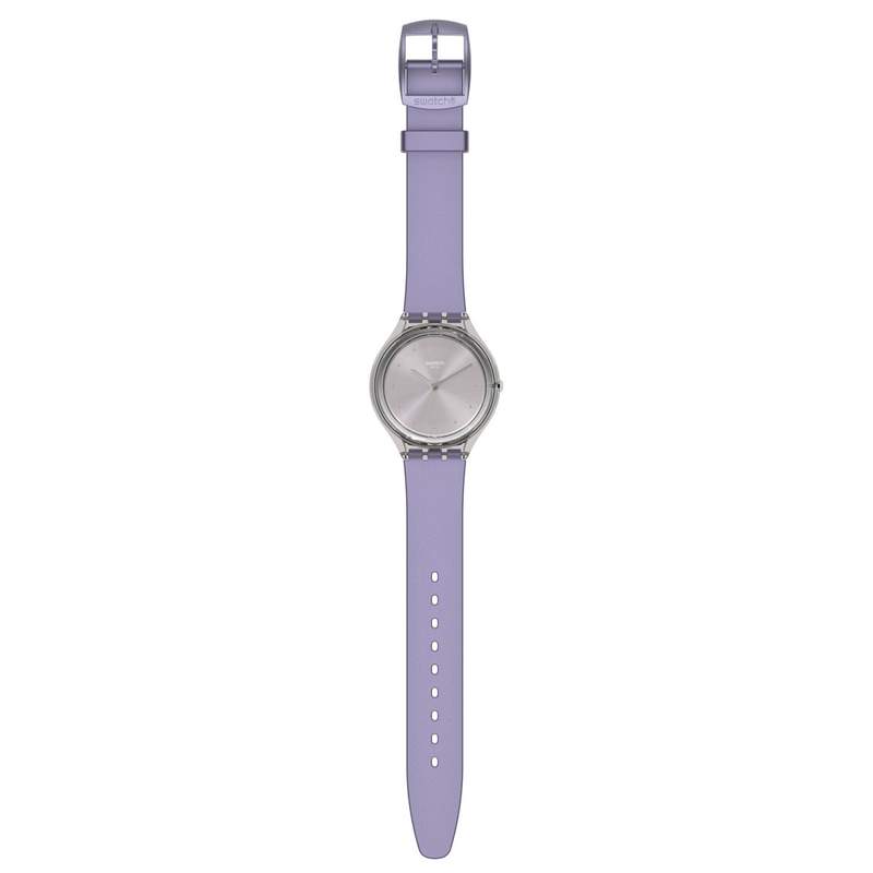 Montre Swatch mixte plastique silicone violet - vue D1