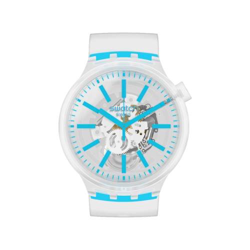 Montre Swatch mixte plastique silicone transparent