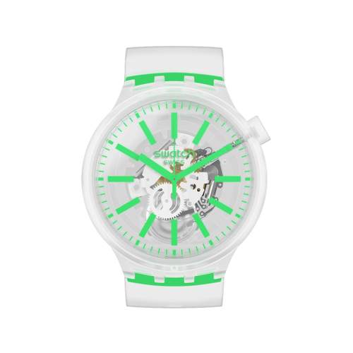 Montre Swatch mixte plastique silicone transparent