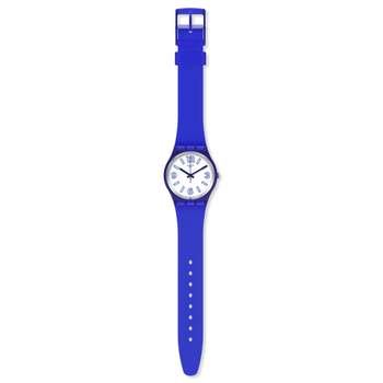 Swatch gemengd plastic siliconen horloge blauw