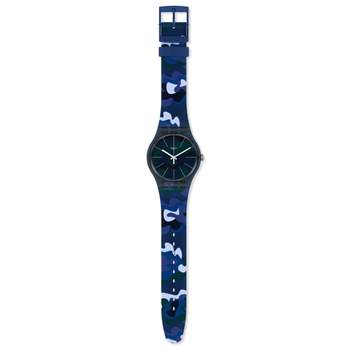 Swatch herenhorloge kunststof silicone blauw