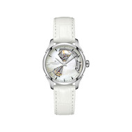 MONTRE HAMILTON FEMME AUTOMATIQUE ACIER CUIR BLANC