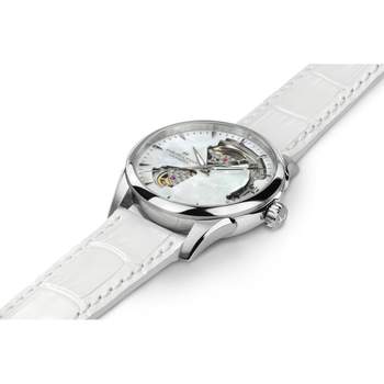 HAMILTON DAMESHORLOGE, AUTOMATISCH, STAAL, WIT LEDER