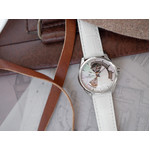 MONTRE HAMILTON FEMME AUTOMATIQUE ACIER CUIR BLANC - vue D5