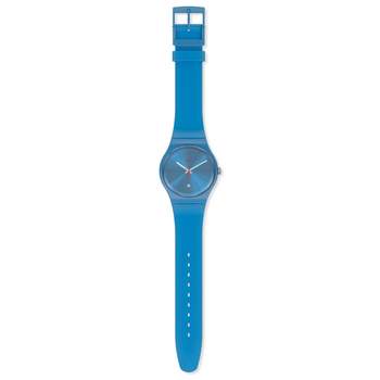 Swatch gemengd plastic siliconen horloge blauw