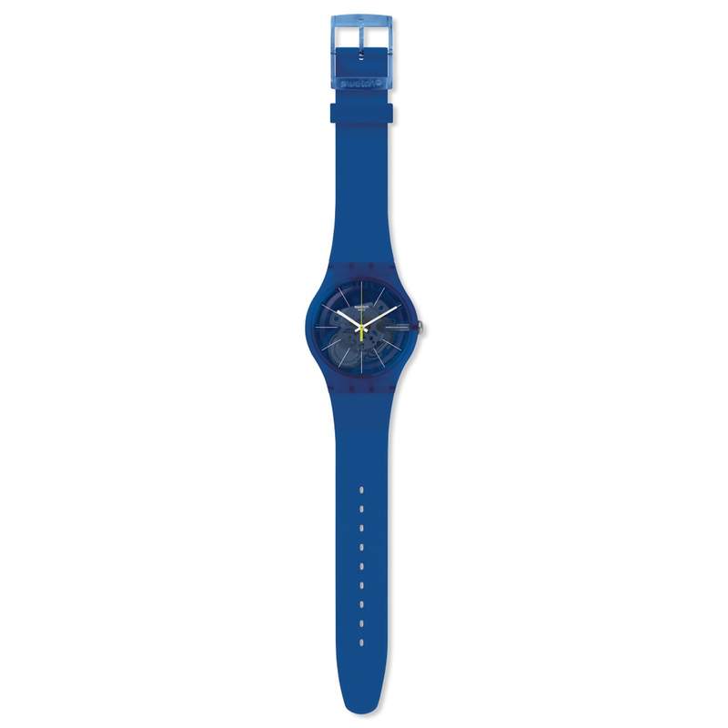 Montre Swatch mixte plastique silicone bleu - vue D1