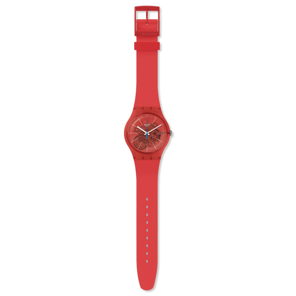 Montre Swatch mixte plastique silicone orange - vue D1