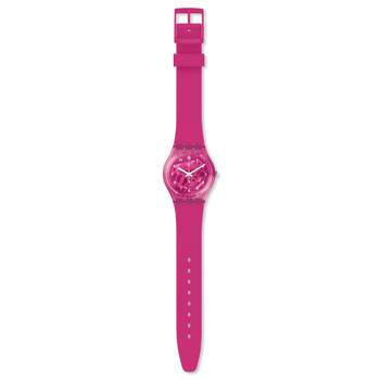 Swatch gemengd plastic siliconen roze horloge