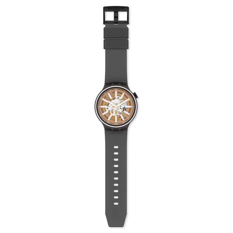 Montre Swatch mixte plastique noir - vue D1
