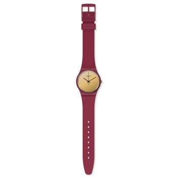 Rood plastic Swatch horloge