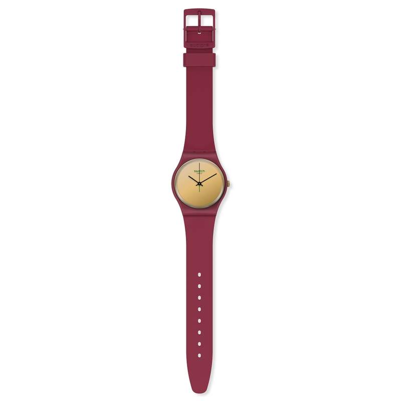Montre Swatch mixte plastique rouge - vue D1