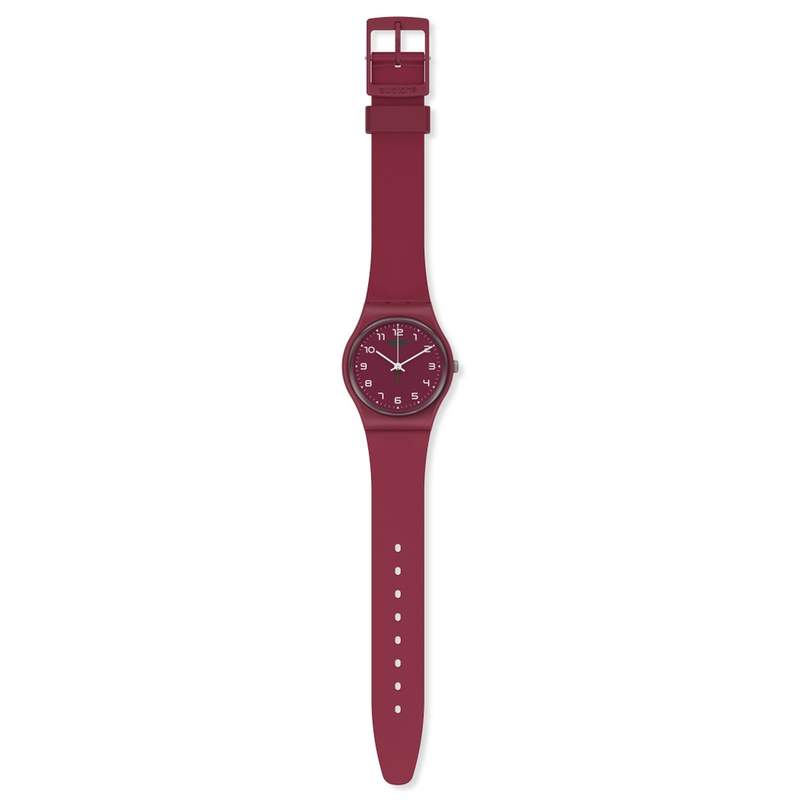 Montre Swatch mixte plastique rouge - vue D1