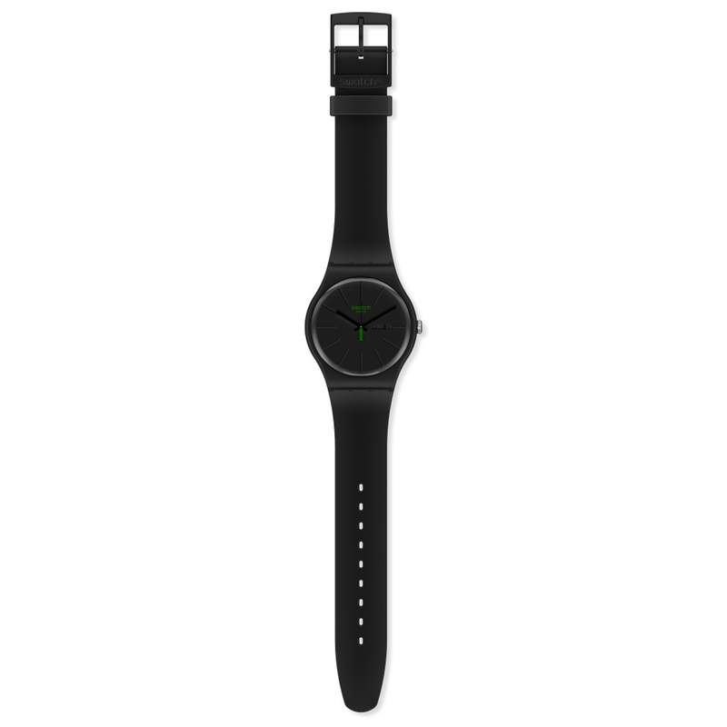 Montre Swatch mixte plastique noir - vue D1